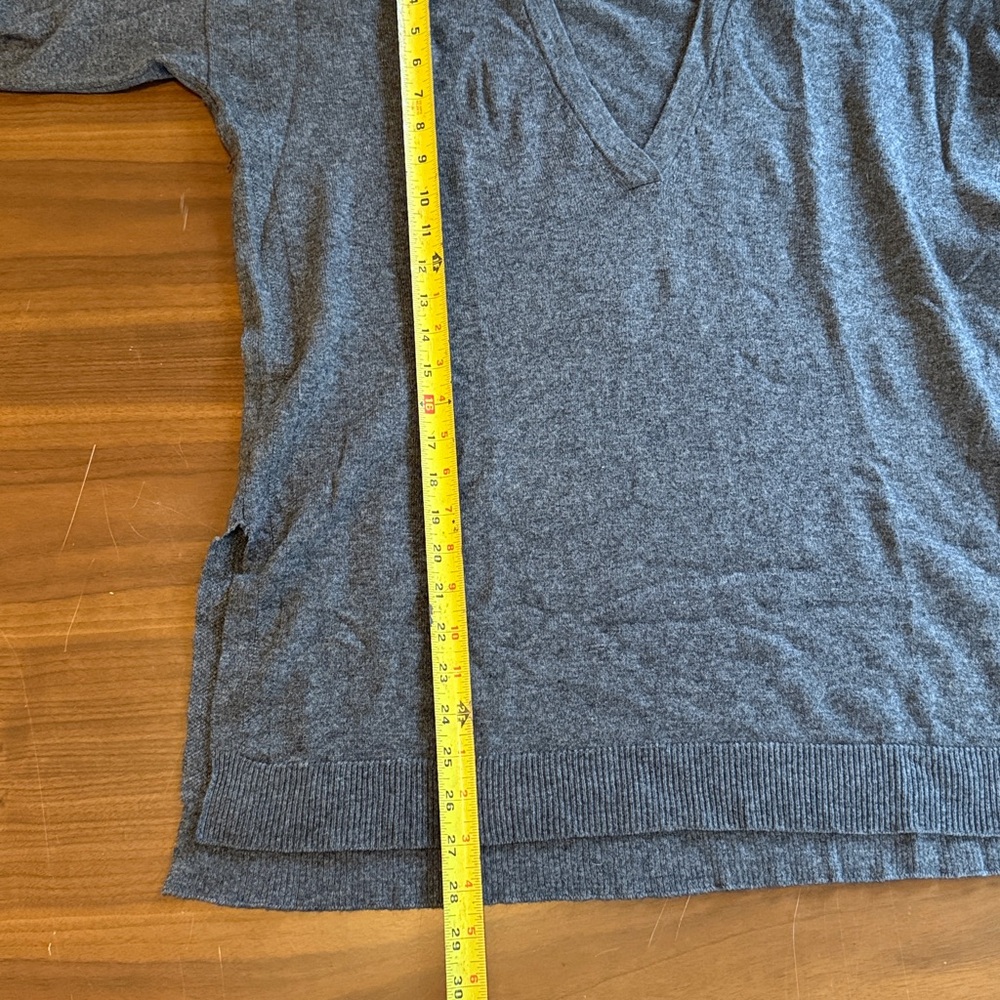 Gray V-Neck Sweater - Picture 4 of 6